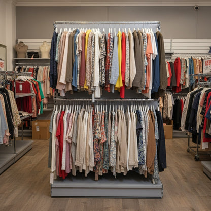 Chrome Garment D Rail for Retail Shelving