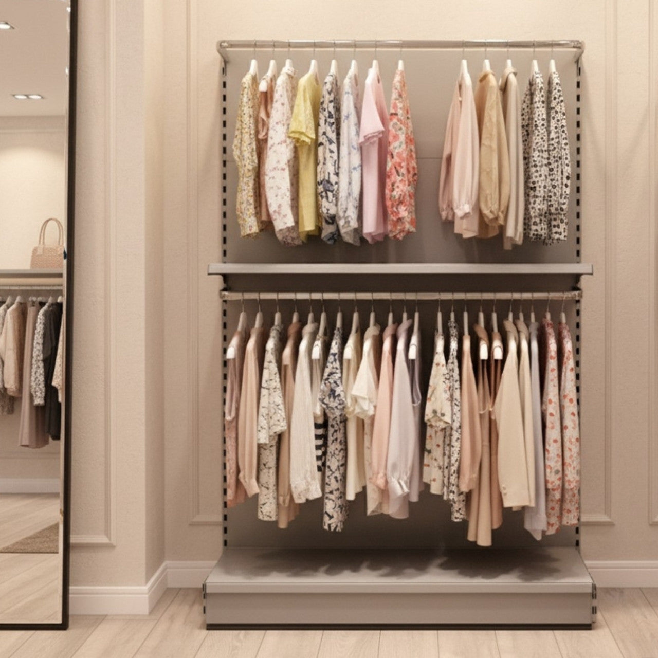 Chrome Garment D Rail for Retail Shelving