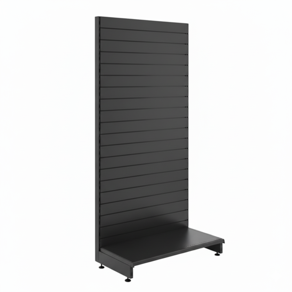 Dark Grey Slatwall Back Panel for Retail Shelving Units - H100mm