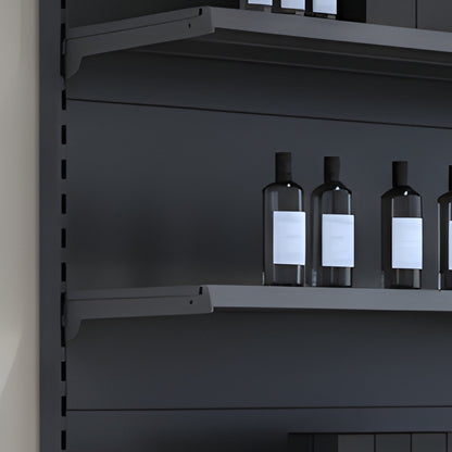 Dark Grey Retail Wall Shelving - 1 Starter Bay With 470mm Base Shelf