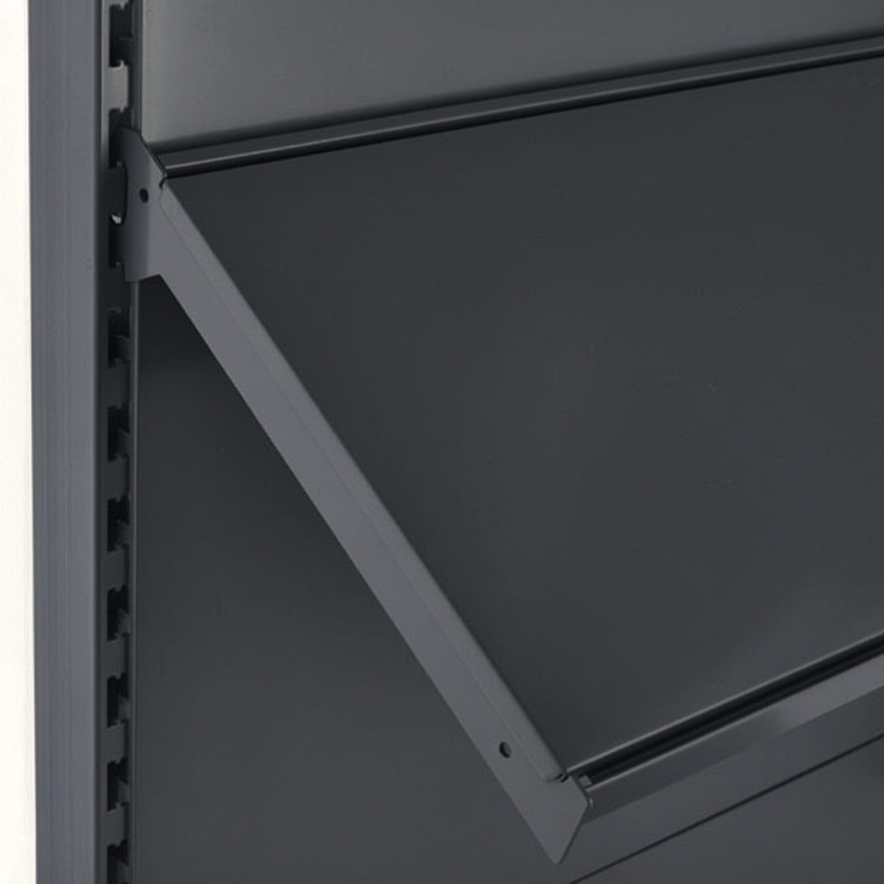 Dark Grey Retail Wall Shelving - 1 Starter Bay With 470mm Base Shelf