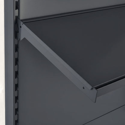 Dark Grey Retail Wall Shelving - 3 Bays With 470mm Base Shelf