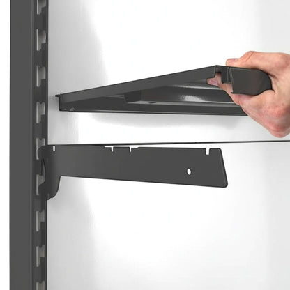 Dark Grey Retail Wall Shelving - 3 Bays With 470mm Base Shelf