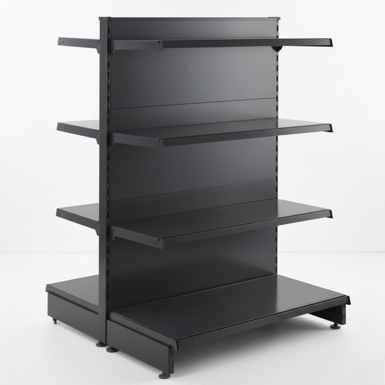 Dark Grey Retail Shelving Modular Gondola Unit - 6 x 370mm Shelves - H1400mm