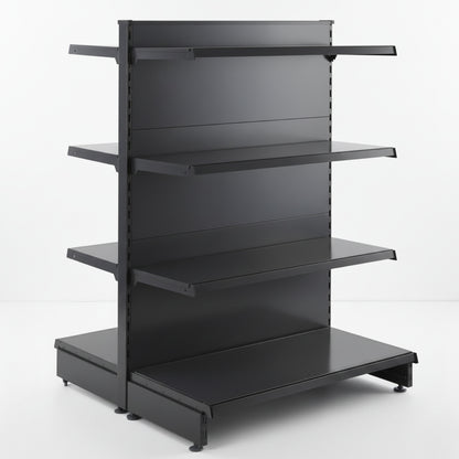 Dark Grey Retail Shelving Modular Gondola Unit - 6 x 370mm Shelves - H1400mm