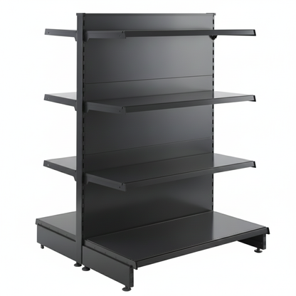 Dark Grey Retail Shelving Modular Gondola Unit - 6 x 370mm Shelves - H1400mm