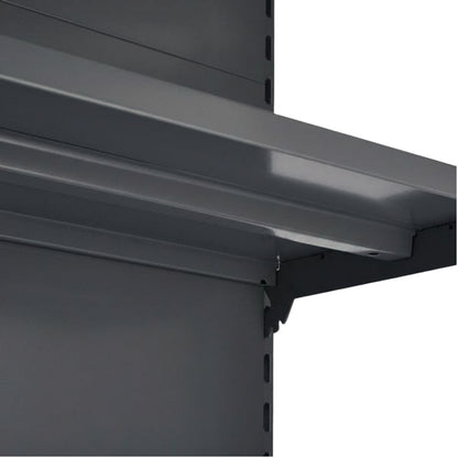 Dark Grey Retail Gondola Shelving - 2 Bays - 1400mm High With 470mm Base Shelf
