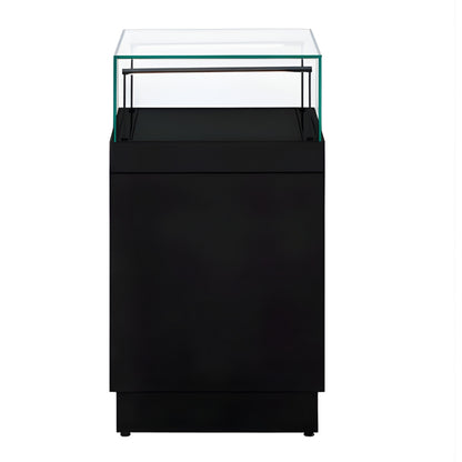 Halo Black Glass Display Showcase Counter with 3 Drawers
