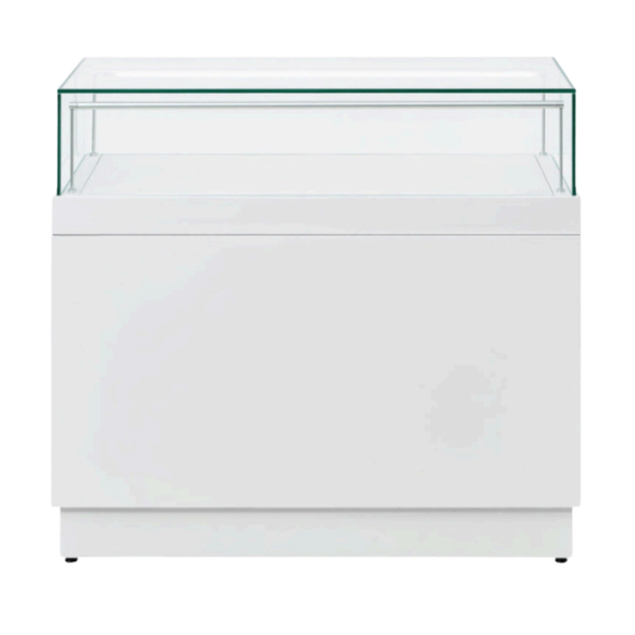 Halo White Glass Display Showcase Counter with 6 Drawers