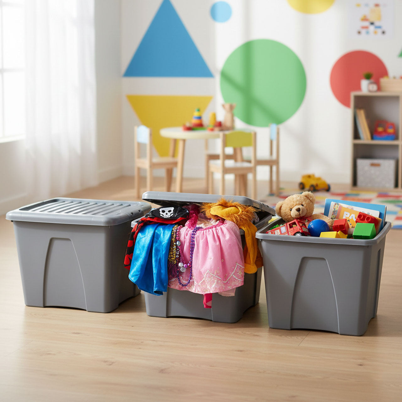 5 x 75L Grey Upcycled Storage Box