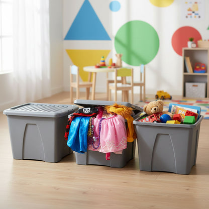 5 x 75L Grey Upcycled Storage Box