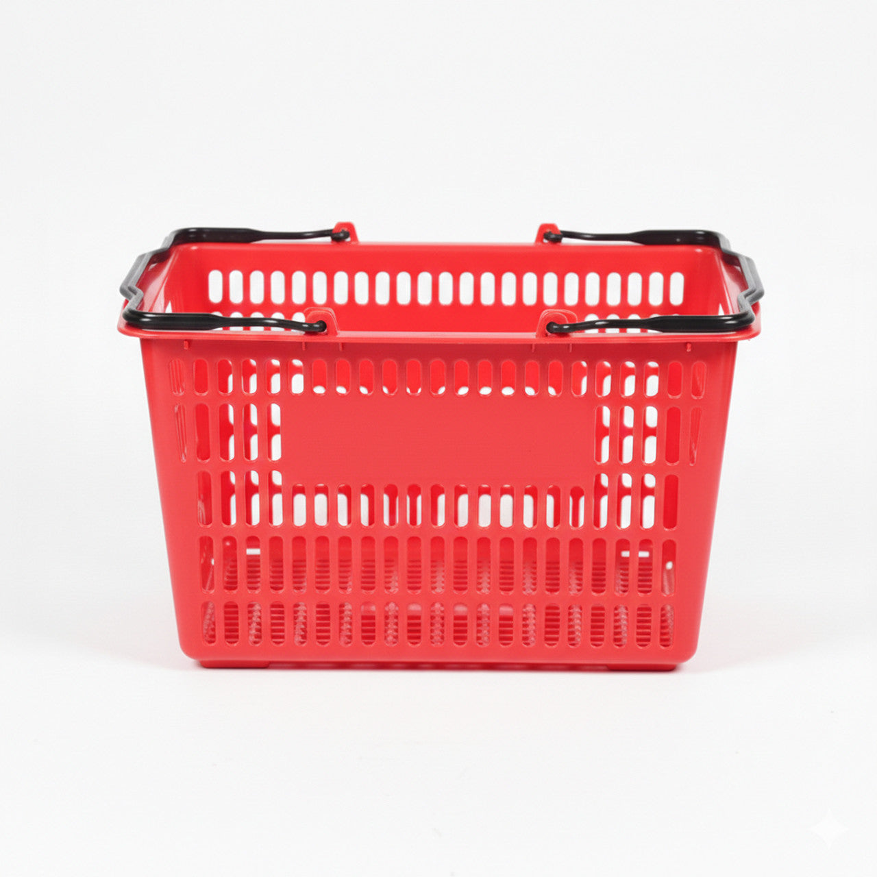 Red Recyclable Plastic Shopping Basket - 22L