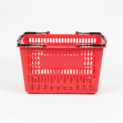 Red Recyclable Plastic Shopping Basket - 22L