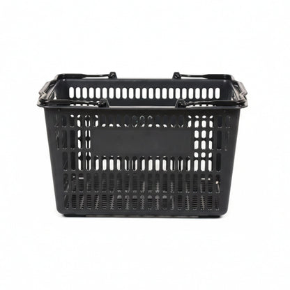 Black/Grey Recyclable Plastic Shopping Basket - 22L