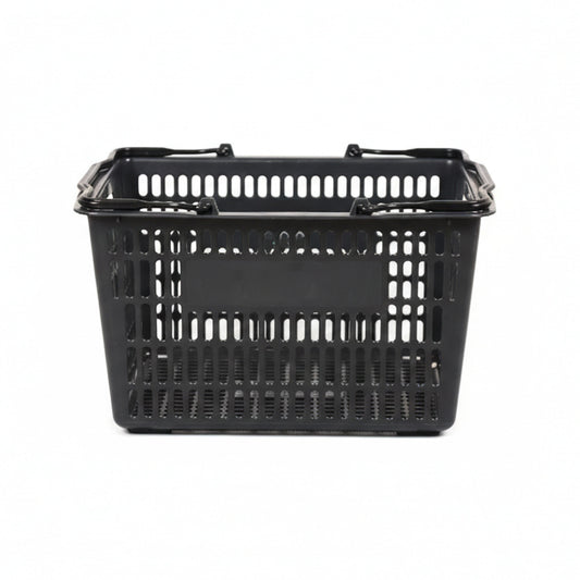 Black/Grey Recyclable Plastic Shopping Basket - 22L