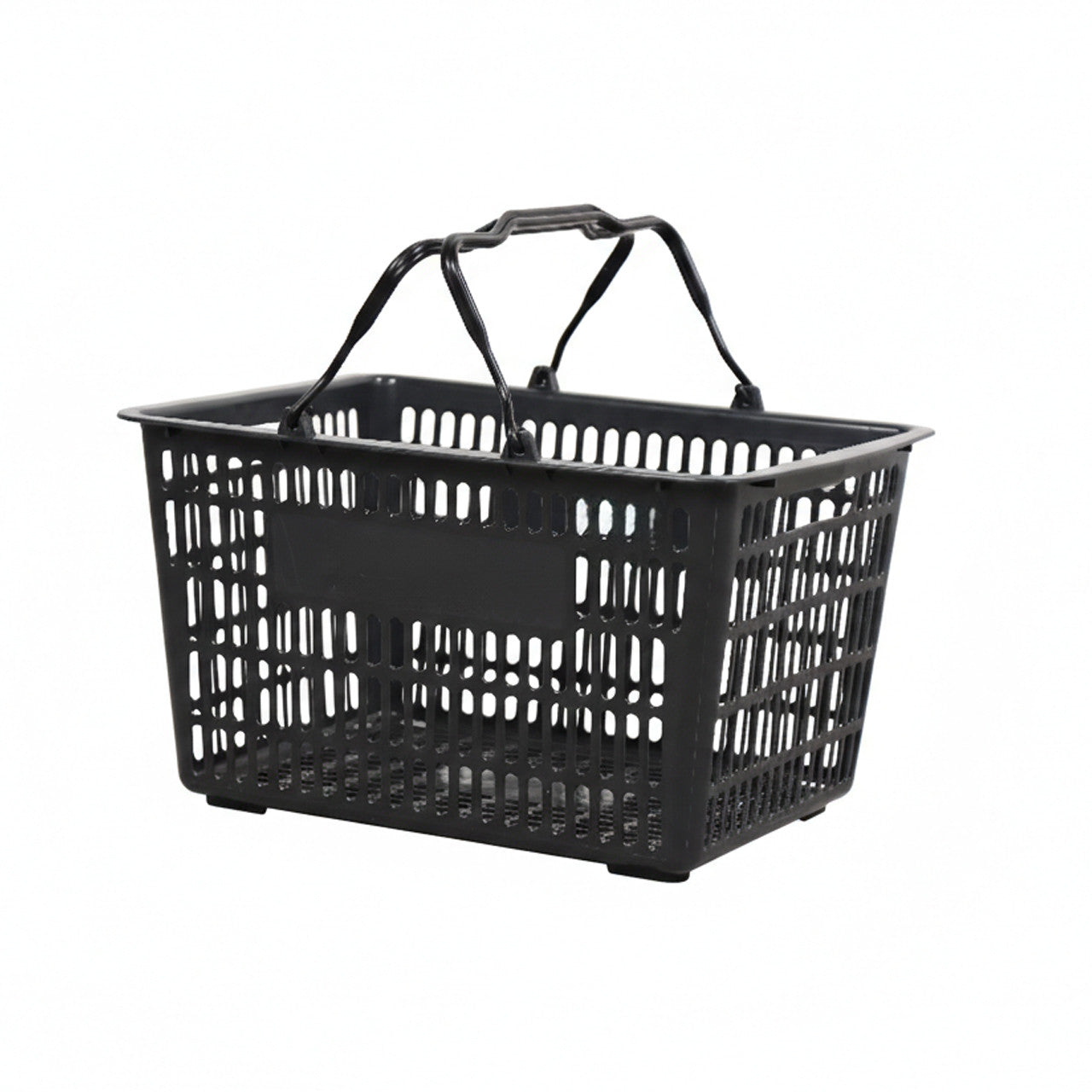Black/Grey Recyclable Plastic Shopping Basket - 22L