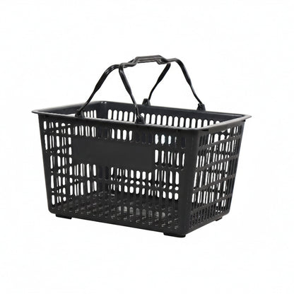 Black/Grey Recyclable Plastic Shopping Basket - 22L
