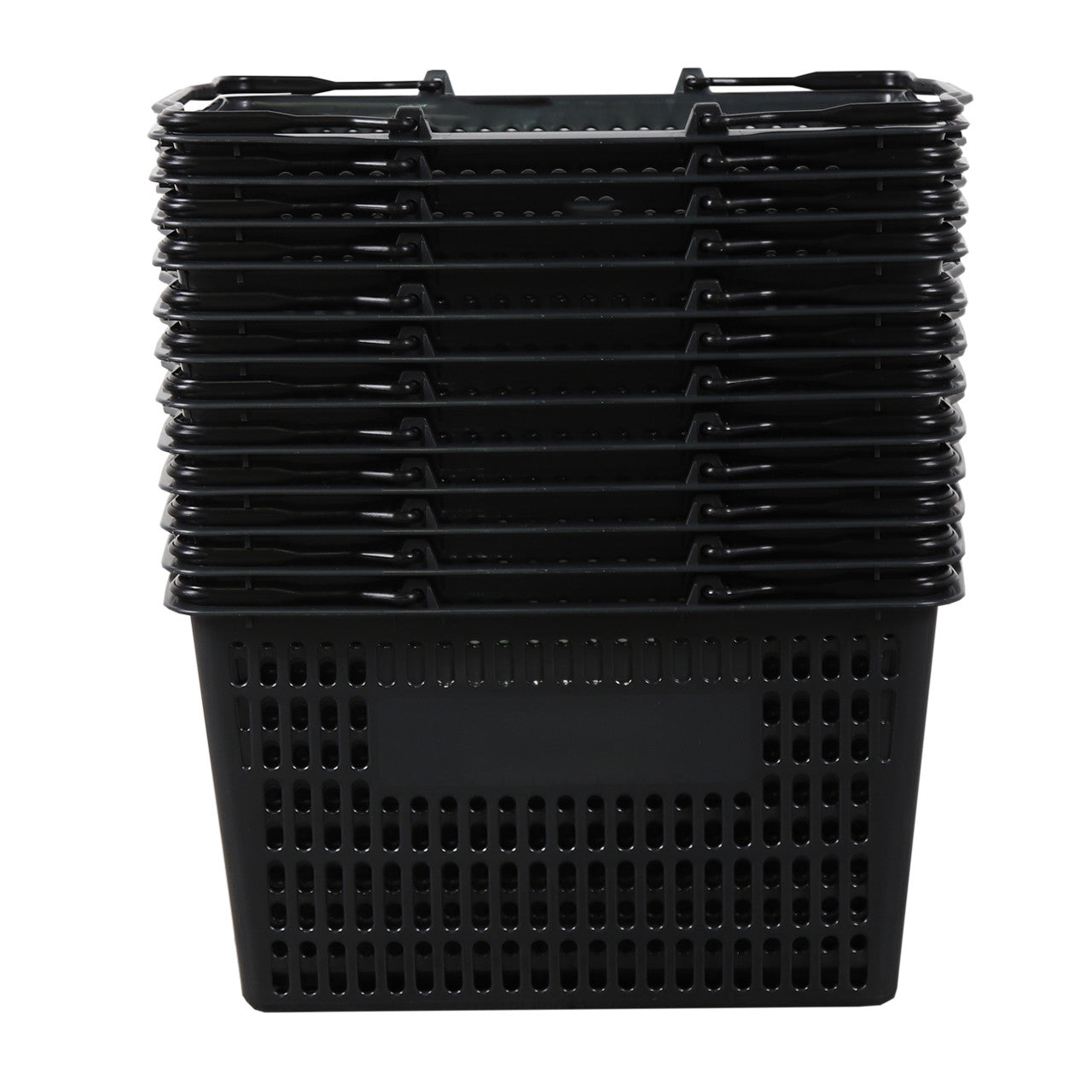 Black/Grey Recyclable Plastic Shopping Basket - 22L