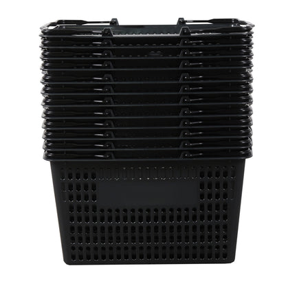 Black/Grey Recyclable Plastic Shopping Basket - 22L