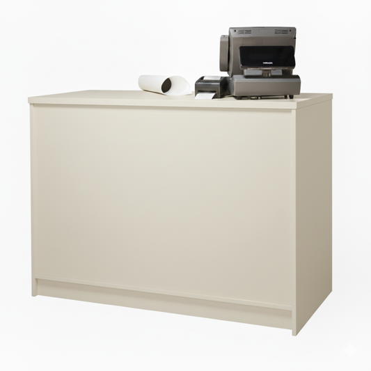 Aura Cream Shop Counter with Storage