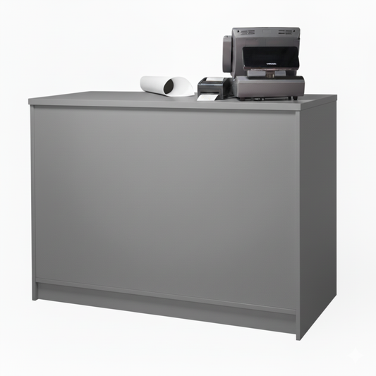 Aura Grey Shop Counter with Storage