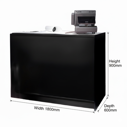 Aura Black Shop Counter with Storage