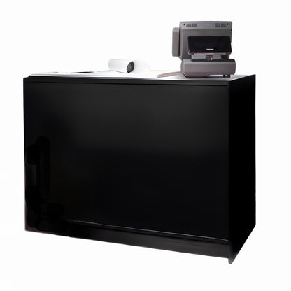 Aura Black Shop Counter with Storage