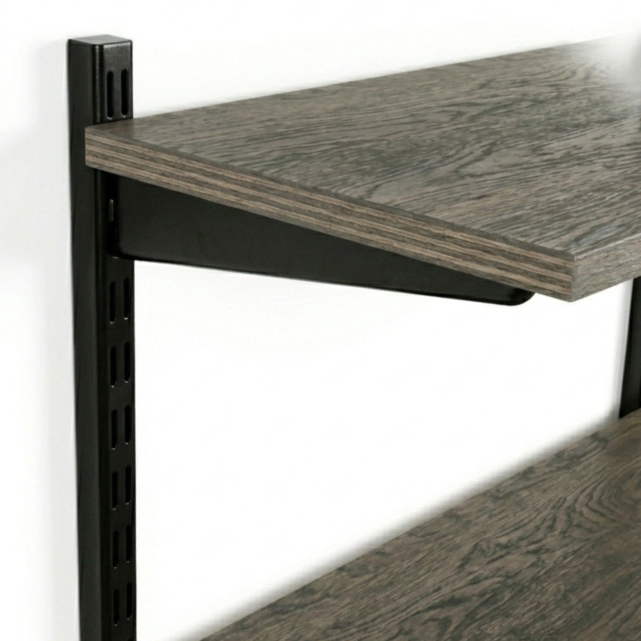 Black  & Eternity Oak Twin Slot Shelving Kit - H1000mm - 3 Shelves