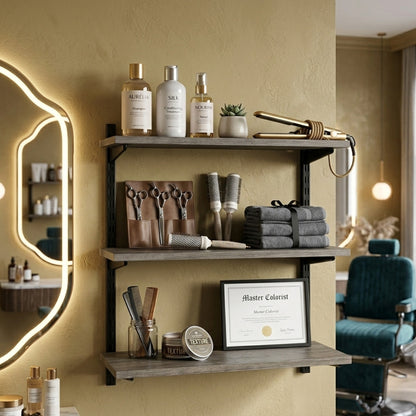 Black  & Eternity Oak Twin Slot Shelving Kit - H1000mm - 3 Shelves