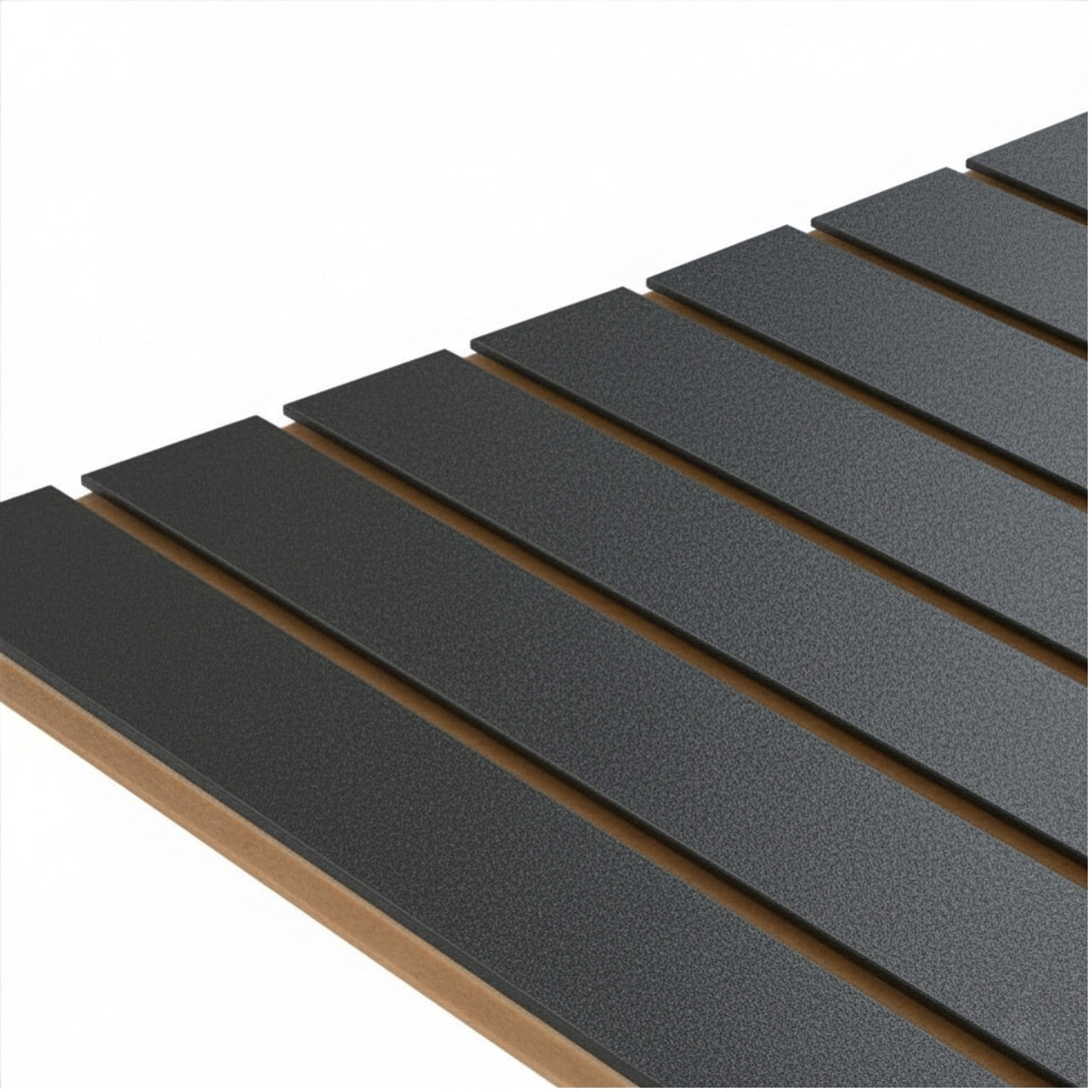 Pack of 40 x Graphite Grey Slatwall Panels - 100mm Centres - 18mm MDF