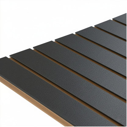 Graphite Grey Slatwall Panel - 100mm Centres - 18mm MDF