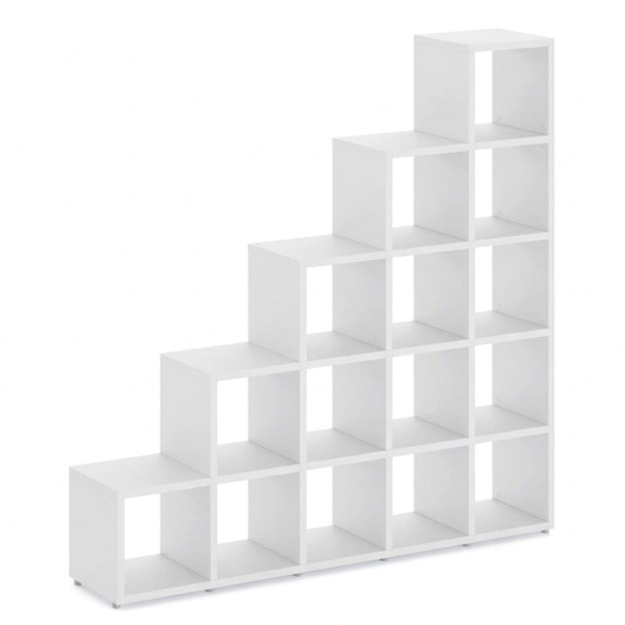 White Cube Stepped Shelving Display & Storage Unit -5 x 5