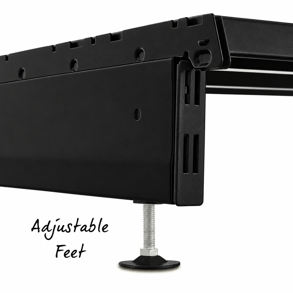 Black adjustable base leg detail