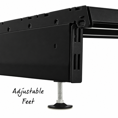 Black adjustable base leg detail