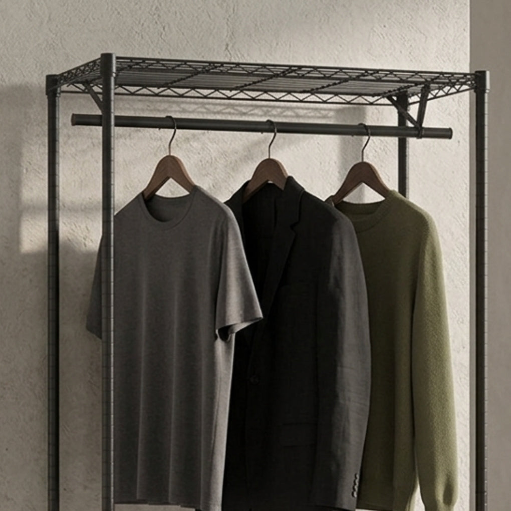 Clothes Rail Attachment for Black Wire Shelving