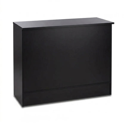 2 x Black Shop Counters and 1 x Corner Display Unit with Wooden Shelves Bundle