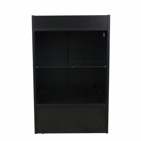 Black Retail Till Counter With Glass Front Display - Silhouette Range