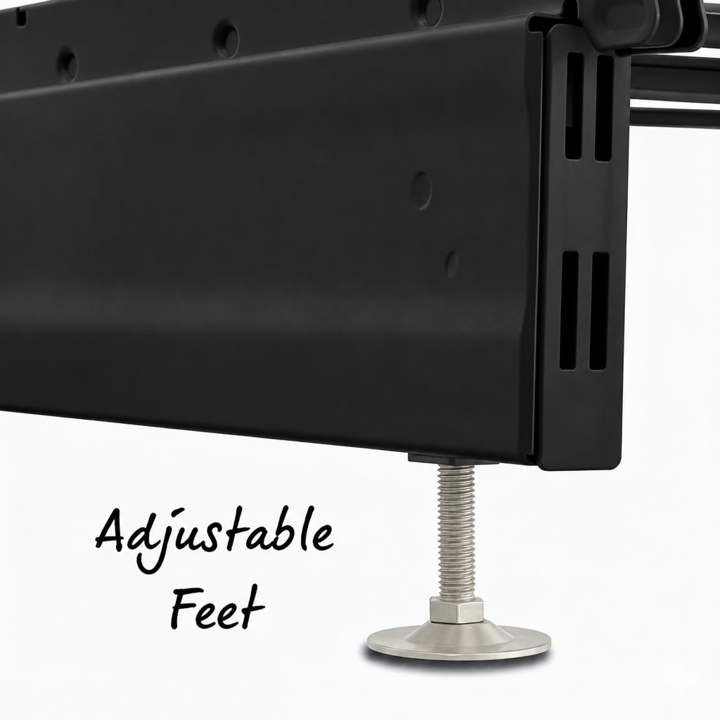 Black Double-Sided Trade & Exhibition Gondola - H2100 x W1000mm - 64 Hooks