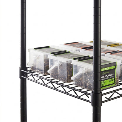2 x 4 Tier Black Wire Shelving Units - H1800 x D450mm