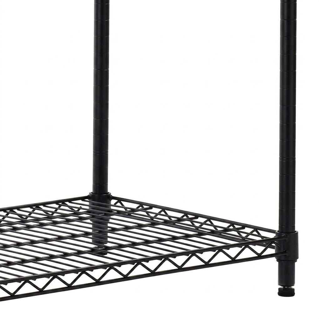 5 Tier Black Wire Shelving Unit - D450mm
