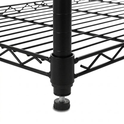 5 Tier Black Wire Shelving Unit - D450mm