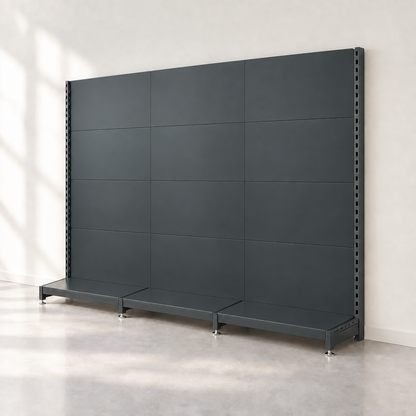 Corrected seamless dark grey wall run