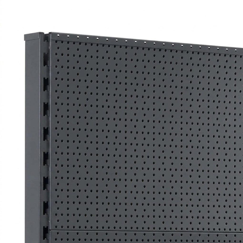 Dark Grey Retail Shelving 1400mm High Modular Gondola Unit with Perforated Back Panels