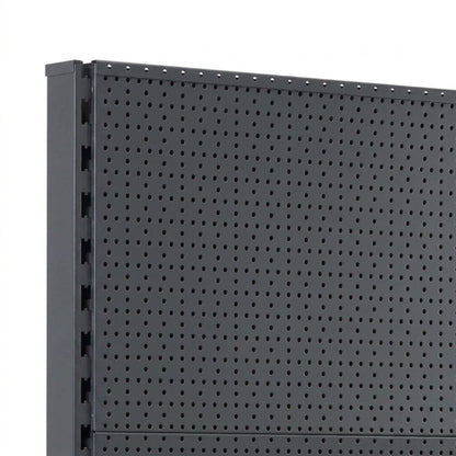 Dark Grey Retail Shelving 1400mm High Modular Gondola Unit with Perforated Back Panels