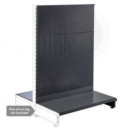 Dark Grey Retail Shelving 1400mm High Modular Gondola Unit with Perforated Back Panels