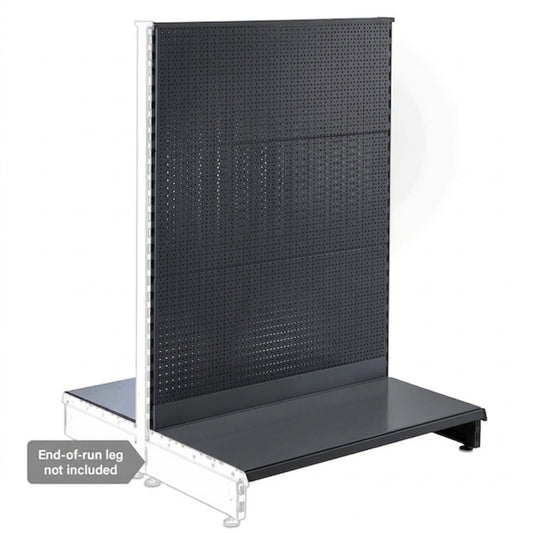 Dark Grey Retail Shelving 1400mm High Modular Gondola Unit with Perforated Back Panels