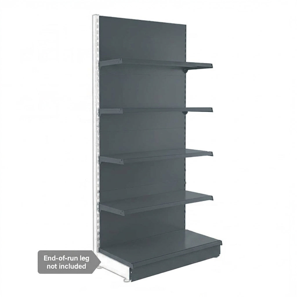 Dark Grey Modular Wall Unit Extension Bay - H2100mm with 4 x 370mm Shelves