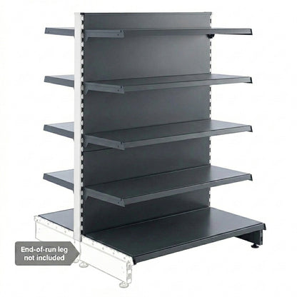 Dark Grey Retail Shelving Modular Gondola Unit - 8 x 370mm Shelves - H1400mm
