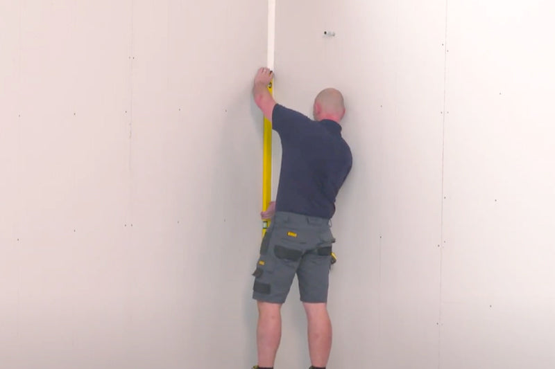 Glue Backing Strip into Corner
