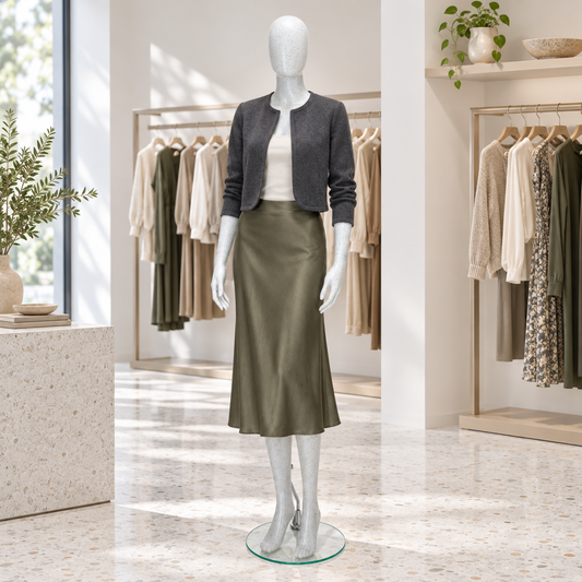Female Salt n Pepper Trance mannequin in a womenswear boutique